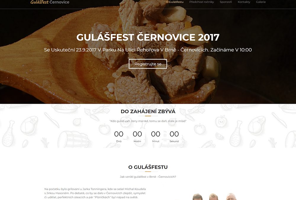 Gulášfest Černovice 2017 – webové stránky